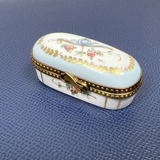 Collection of 5 Hand-Painted Porcelain Hinged Trinket Boxes (Limoges-Style) — listing 4
