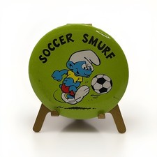 Vintage 1980s Soccer Smurf Pinback Button — listing 6