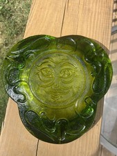 Blenko Wayne Husted Sun Face Omnibus Art Glass Vase in Sea Green — listing 3