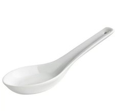 Chinese Soup Spoon with Asian Character and Persimmon Motif, White Melamine/Porcelain — listing 3