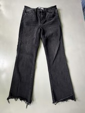Vervet Los Angeles High-Rise Straight Leg Jeans with Distressing and Raw Hem 27