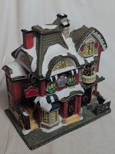 Ceramic Lighted Christmas Village Barn with Silo, Snow-Covered Red Barn Figurine — listing 2