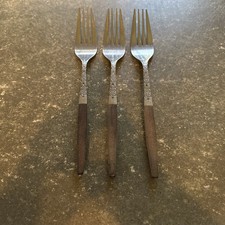 Pair of Vintage Stainless Steel Dinner Forks with Floral/Rose Pattern Handles — listing 4
