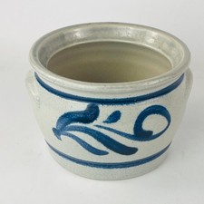 Antique Salt-Glazed Stoneware Storage Crock with Beaded Band and Lug Handles — listing 6