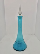 Vintage Miniature Glass Whiskey Decanter with Faceted Stopper and Etched Starburst Design — listing 2