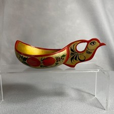 Russian Khokhloma Hand-Painted Wooden Kovsh (Sauce Boat/Scoop) with Golden Floral Motif — listing 2