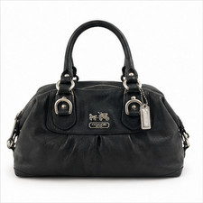 Coach Ashley Dotted Op Art Satin Convertible Satchel in Grey/Pewter