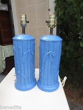 Vintage Gilt Metal Faux Bamboo Palm Tree Table Lamp, 38" Tall — listing 5