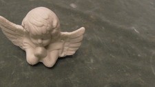 Reclining Cherub Angel Figurine with Bunny and Fruit, Resin Sculpture — listing 6