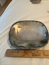 Vintage Silver Plated Chippendale-Style Small Oval Serving Tray, 10 x 6 in — listing 4