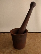 Antique Cast Iron Mortar and Pestle Apothecary Spice Grinder — listing 4