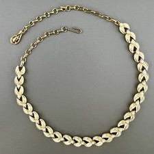 Vintage Faux Pearl & Gold Bead Woven Cross Pendant Necklace — listing 2