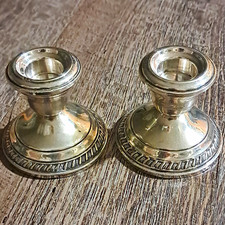 Weighted Sterling Silver Candlestick Holder (Single, Tarnished) 'Sterling Weighted' or '925' — listing 4