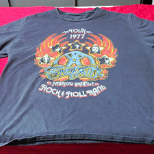 Aerosmith Winged Guitar Graphic Band T-Shirt, Bleach-Splatter Tie-Dye, Size L (Tultex 202) — listing 4