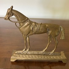 Vintage Cast Brass Standing Horse Figural Doorstop — listing 6