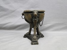 Antique Cast Metal Two-Handled Oval Dish with Rope Rim and Floral Center — listing 6