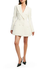 Bardot White Halter Neck Double-Breasted Tuxedo Blazer Mini Dress, Size 10 — listing 2