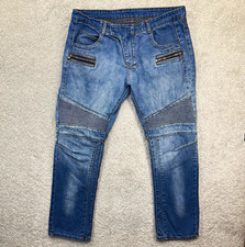 Balmain Black Biker Jeans with Ribbed Panels and Zipper Details, listing 3