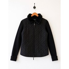 Effeci Woman Cream Quilted Zip-Up Jacket with Faux Fur Collar and Knit Sleeves, Size 2X — listing 3