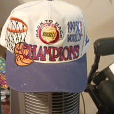 Vintage 1995 Houston Rockets Back-to-Back NBA World Champions Snapback Baseball Cap OSFA — listing 6