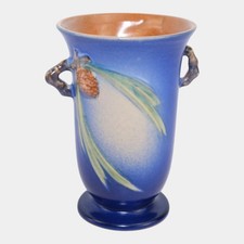 Roseville Pottery Pine Cone Brown Console Planter/Bowl, Shape 457-7 — listing 3
