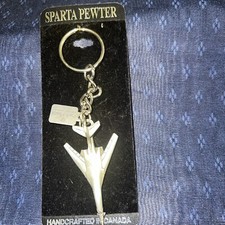 Sparta Pewter Cowboy Hat Keychain, Handcrafted in Canada, Silver-Tone