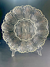 Vintage Clear Glass Deviled Egg Serving Plate, 10 inch, Thumbprint Egg Wells — listing 4