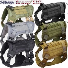 Tactical Service Dog Vest Harness with Molle System, No-Pull, Reflective, with Removable Patches (Tan/Coyote Brown) Large — listing 3