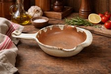 Studio Art Pottery Two-Handled Serving Bowl with Blue and Amber Reactive Glaze — listing 3
