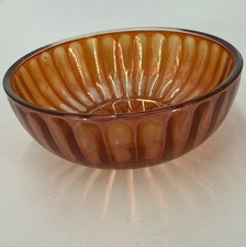 Marigold Carnival Glass Berry Bowls 4.25" Ribbed Pattern Pair — listing 5
