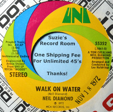 Neil Diamond "Walk On Water" / "High Rolling Man" 45 RPM 7" Single, UNI Records 55352 — listing 6