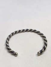 Vintage Sterling Silver Twisted Ribbon Link Bracelet with Box Clasp