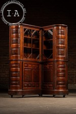 Antique Renaissance Revival Marble-Top Corner Cabinet with Carved Lion Masks — listing 4