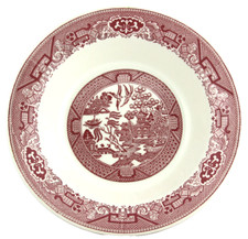 Red/Pink Willow Pattern Transferware Bowl — listing 2