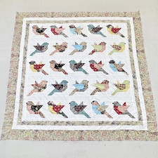 Handmade Fabric-Covered Faceted Ball Basket with Southwestern Basket-Print Patchwork and Embroidered Asian Figures