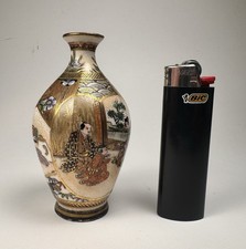 Antique Satsuma Pottery Miniature Ginger Jar / Vase with Gilt Moriage Decoration No visible mark — listing 5
