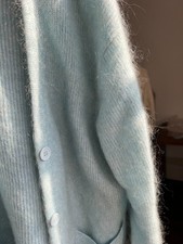 Fuzzy White Mohair/Angora Blend Knit Sweater — listing 4