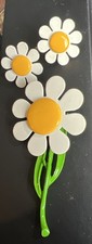 Vintage 1960s Orange Enamel Daisy Flower Brooch and Clip-On Earrings Set — listing 5