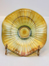 Marigold Carnival Glass Berry Bowls 4.25" Ribbed Pattern Pair — listing 3