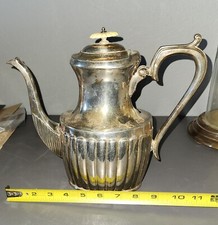 Antique Shaw & Fisher Sheffield Silver Plate Coffee Pot with Acanthus Feet — listing 4