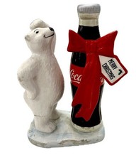 Coca-Cola Polar Bear with Coke Bottle Ceramic Christmas Figurine — listing 2