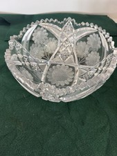 American Brilliant Period Cut Glass Tankard Pitcher with Hobstar, Fan, and Floral Motifs — listing 5
