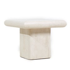Vintage 1980s-90s Postmodern Lacquered Birch Square Pedestal End Table — listing 2