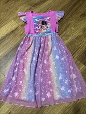 Barbie Girls' Pink Ombre Fantasy Nightgown with Tulle Skirt, Size M (7/8) — listing 2