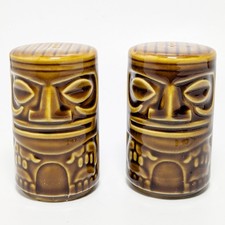 Polynesian Tiki Maori-Style Figural Ceramic Salt and Pepper Shakers — listing 2
