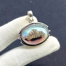 1990s Sterling Silver Bracelet with Bezel-Set Peach Agate Stones, Toggle Clasp