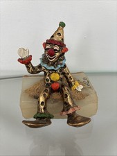 Vintage Gilt Metal Clown Figurine on Onyx Base — listing 5