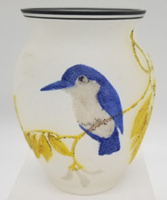 Victorian Coralene Beaded Milk Glass Vase with Bird & Floral Motif — listing 4