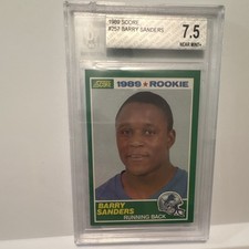 1989 Score Barry Sanders Rookie Card #257 Detroit Lions — listing 3