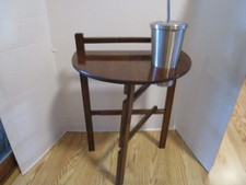 Vintage Demilune Console/Side Table with Turned Column Legs and Lower Shelf — listing 5
